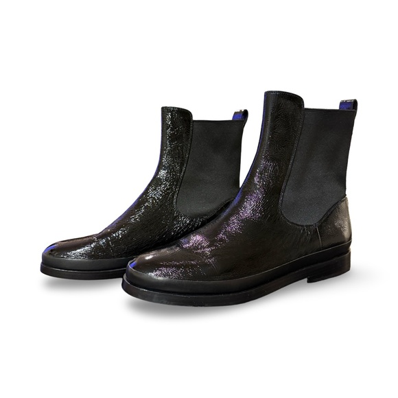 Vince Shoes - NEW Vince Cecyl Black Patent Leather Chelsea Boots 9M Pull On Ankle